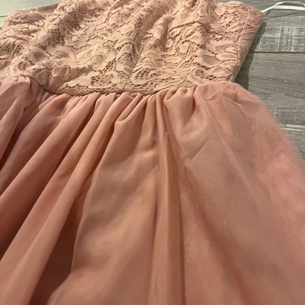 Pink lace with tulle dress